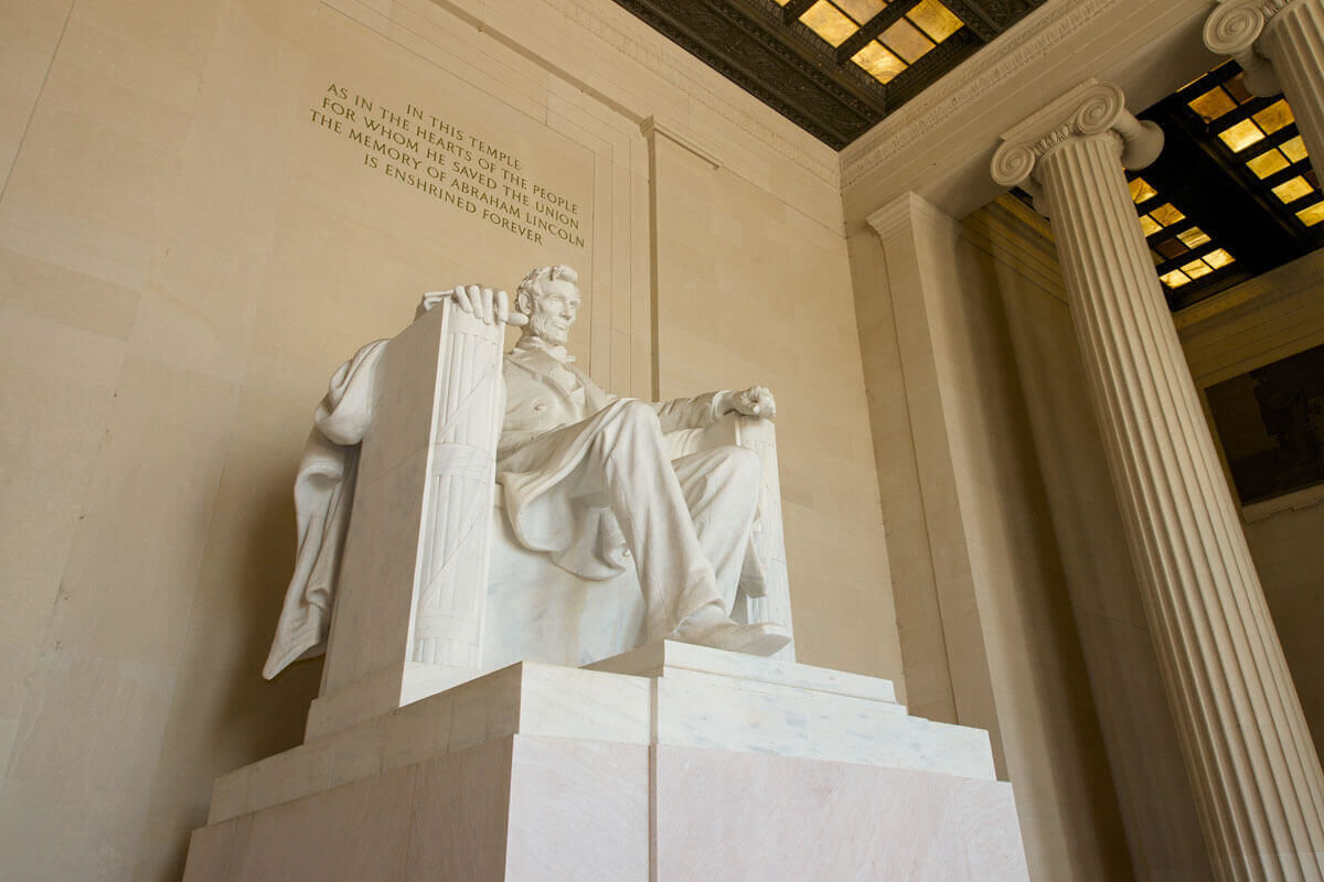 Stop at the Abraham Lincoln Memorial
